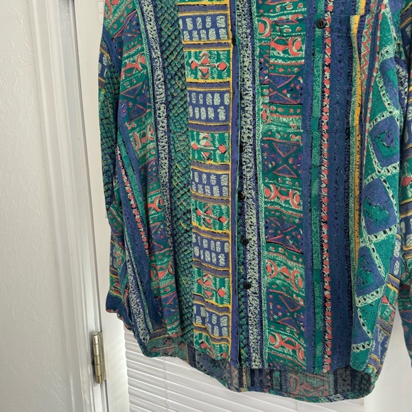 Vintage 70s Button Down Patterned Shirt - Picture 5 of 11